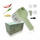 مجموعة قطاعة الخضروات الكهربائية المحمولة 4 في 1 كهربائي لاسلكي محمول متعدد الوظائف