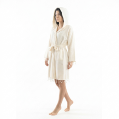 Cotton bathrobe by Feel Fine – White