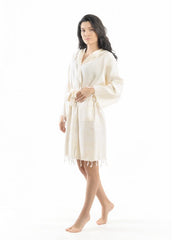 روب حمام قطنى من فيل فاين - ابيض