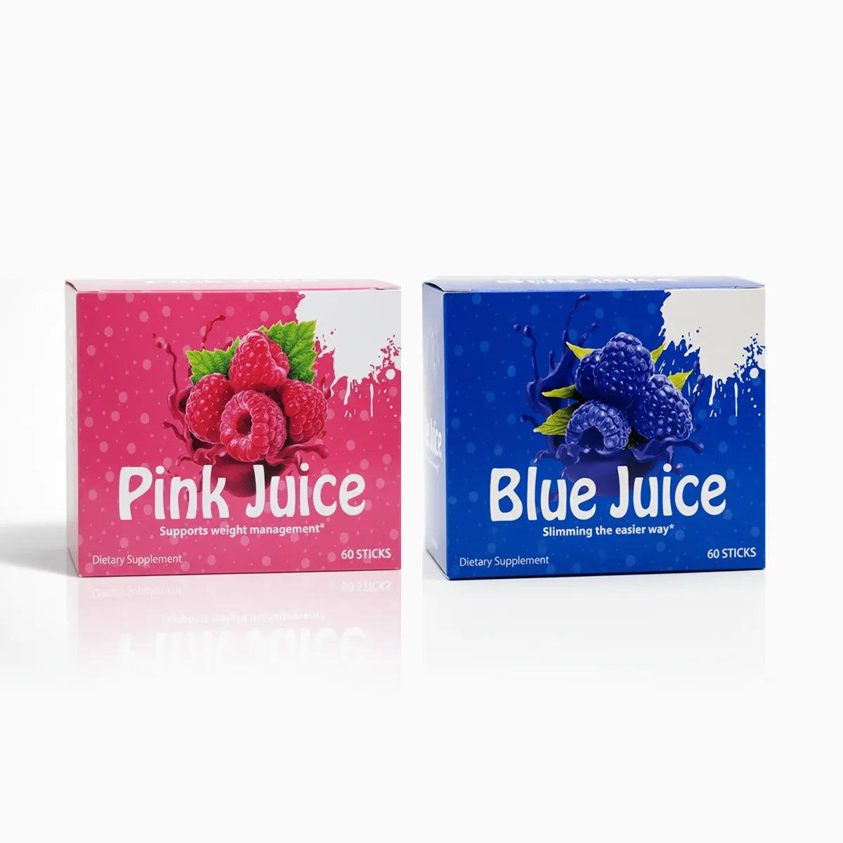 عصير بديل التكميم بينك جوس للتنحيف+عصير حرق الدهون بلو جوس للتنحيف