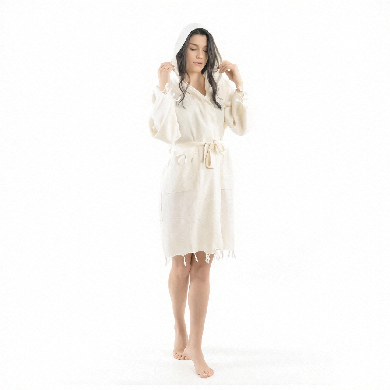 Cotton bathrobe by Feel Fine – White