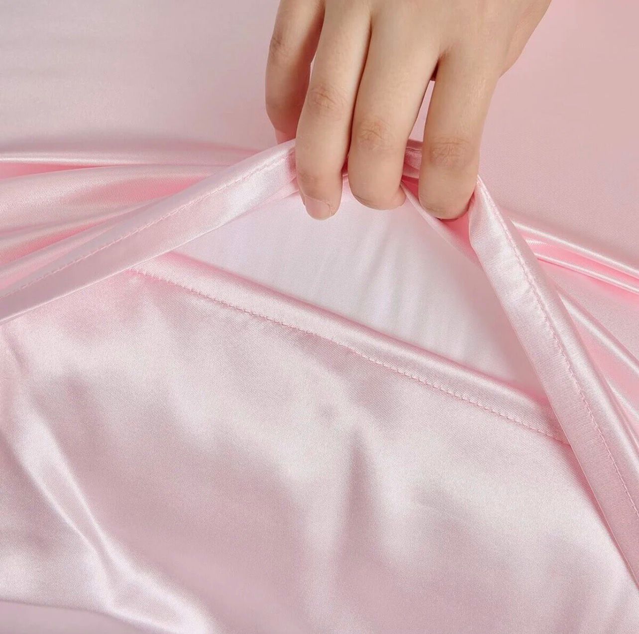 جيوفاني، غطاء وسادة من الساتان، فضي أنيق، 1 كيس وسادة