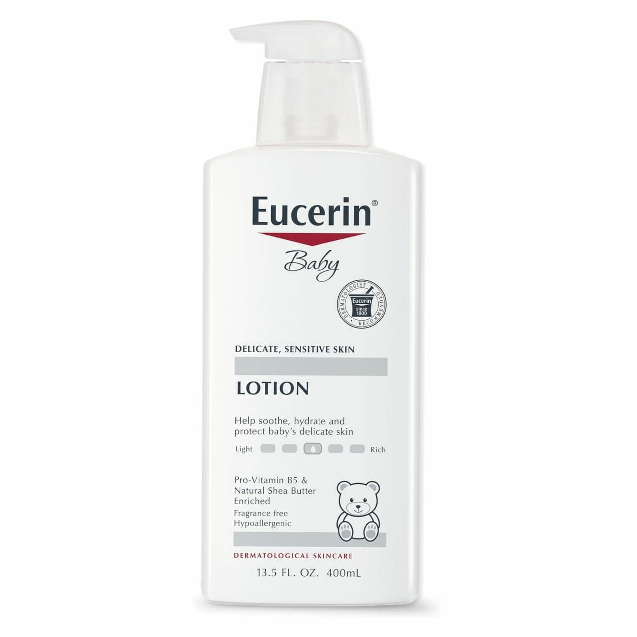 Eucerin Baby Soothing Lotion, Fragrance-Free, Enriched with Shea Butter and Vitamin B5, 400ml