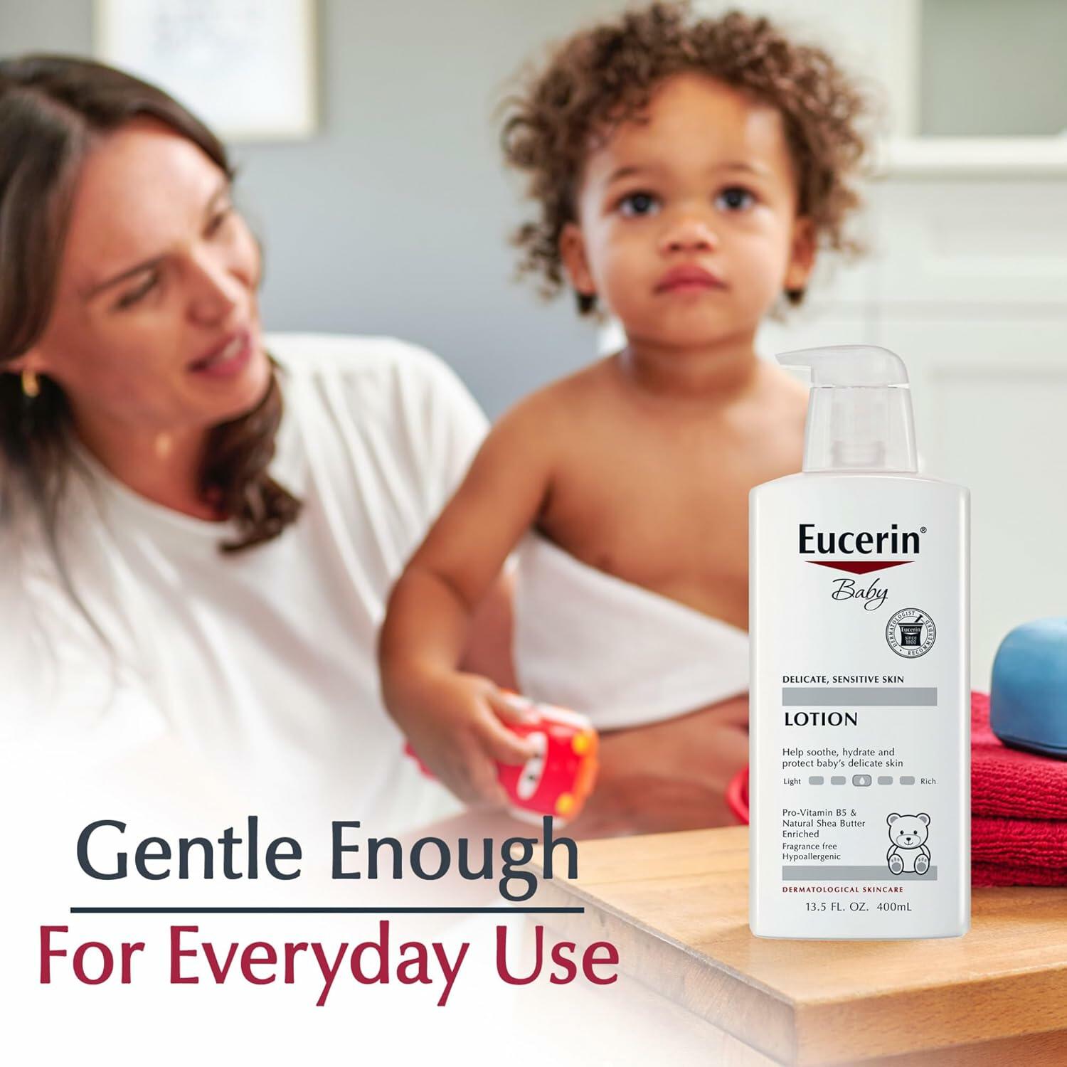 Eucerin Baby Soothing Lotion, Fragrance-Free, Enriched with Shea Butter and Vitamin B5, 400ml