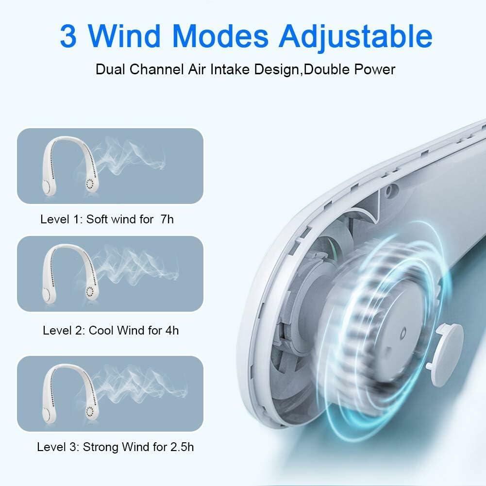 Portable fan without blades attached around the neck