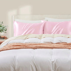 جيوفاني، غطاء وسادة من الساتان، فضي أنيق، 1 كيس وسادة