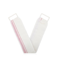 Back Exfoliating Loofah Belt - White & Red
