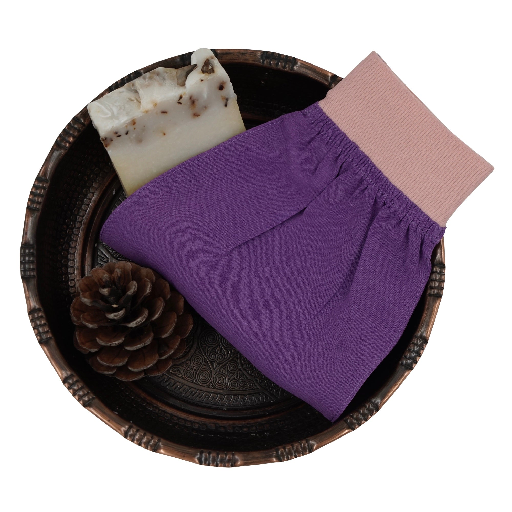 Turkish exfoliating mitt, Purple, from Feel Fine
