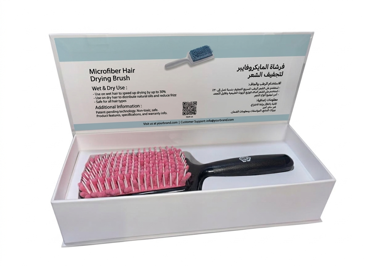 Microfiber Hair Drying Brush-pink-black