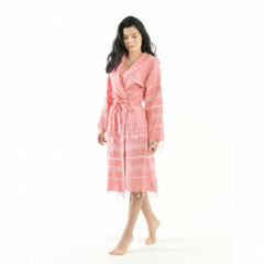 روب حمام قطنى من فيل فاين - وردى