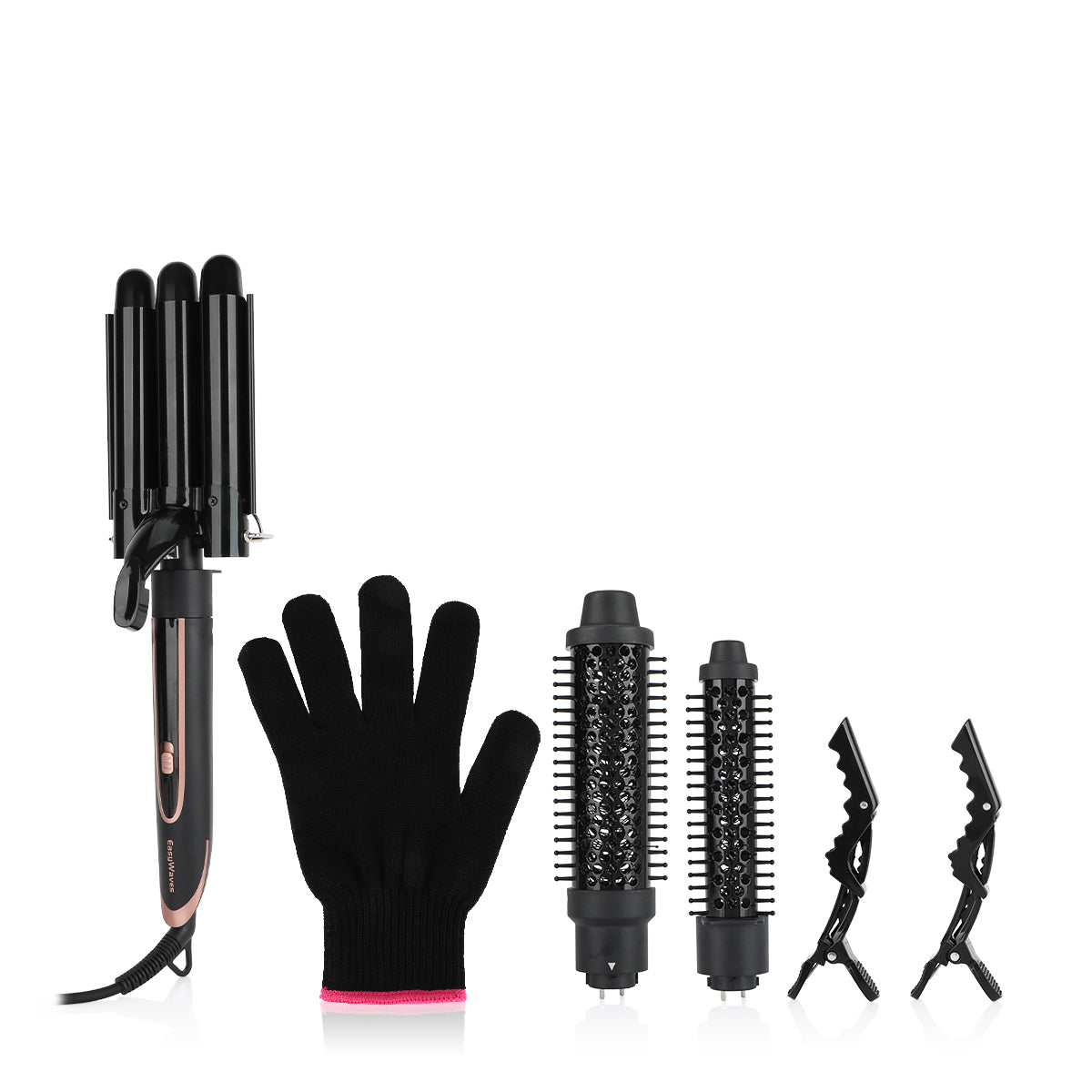 مجموعة الشعر ايزي ويفز - 5 قطع - اسود