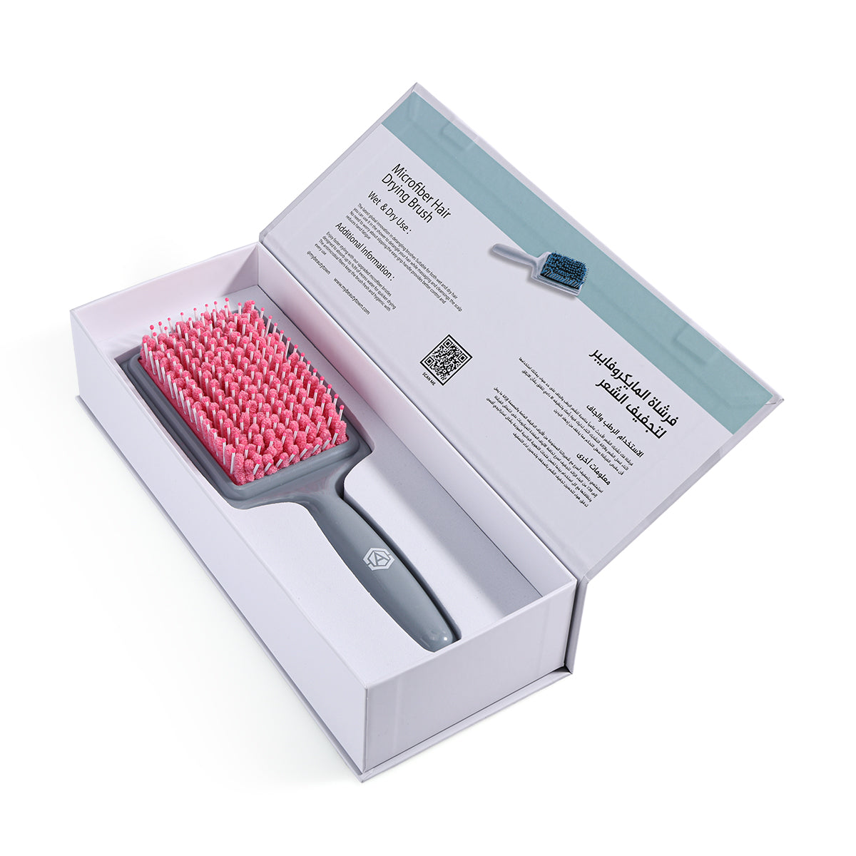 Microfiber Hair Drying Brush-pink-grey