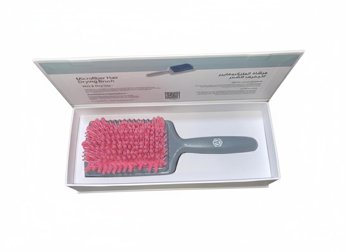 Microfiber Hair Drying Brush-pink-grey