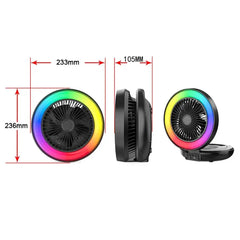 مروحة ومكبر صوت لاسلكي محمول مع إضاءة RGB